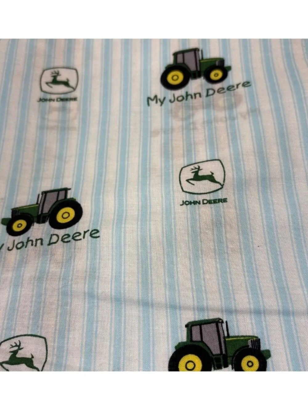 John Deere My Tractor Pattern Blue Cotton Fabric 1/2 yard x 44” Craft